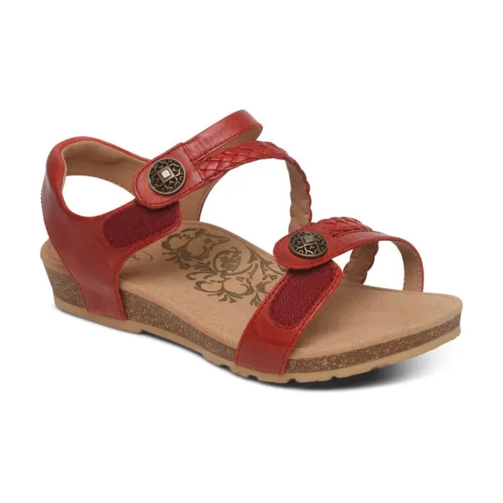 Cheap Aetrex Jillian Braided Quarter Strap Sandal