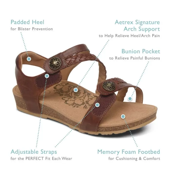 jillian_braided_quarter_strap_sandal_7-10.webp Online Aetrex Jillian Braided Quarter Strap Sandal